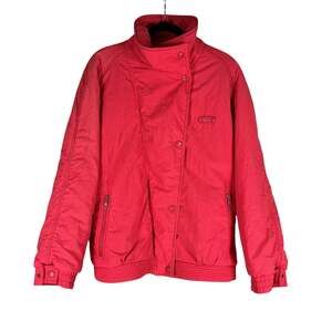 Vintage Ellesse Windbreaker Jacket Women 46 Red Nylon 90s Made in Italy Retro